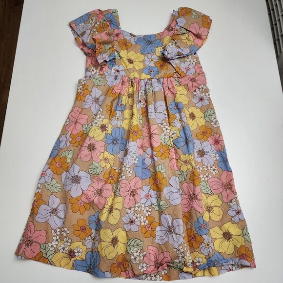 H&M Girls Floral Flowers Ruffle Sleeve Spring Dress Size 8 NEW without Tags - Picture 1 of 9